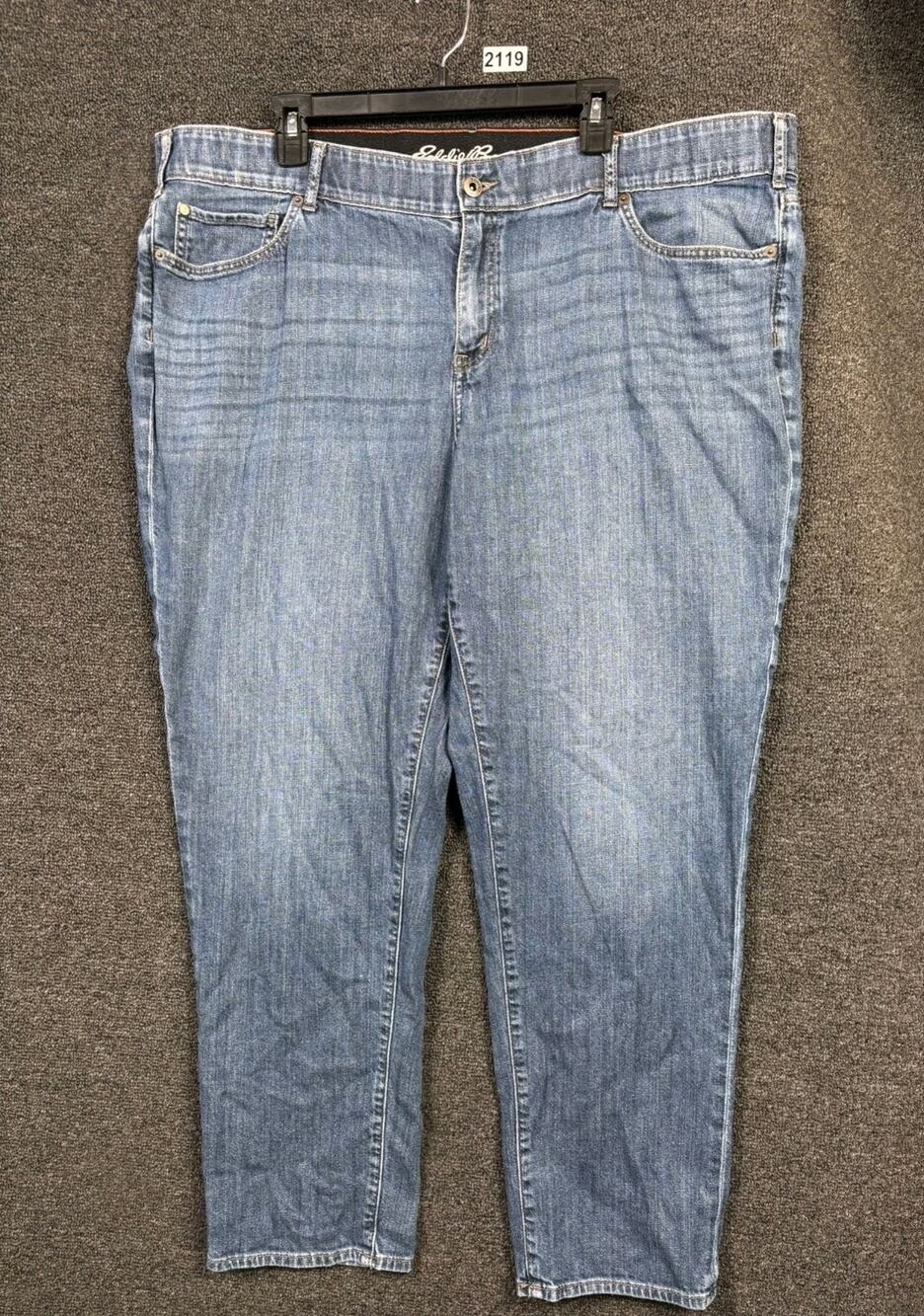 Eddie Bauer Boyfriend Mid Rise Slim Jeans Womens Size 20W Blue Denim Stretch